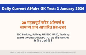 Daily Current Affairs GK Test: 2 January 2026