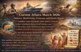 Current Affairs March 2026: सैन्य अभ्यास, जैव-विविधता और वैश्विक रिपोर्ट 1 Current Affairs March 2026: Defence, Biodiversity, Economy, and Social Change